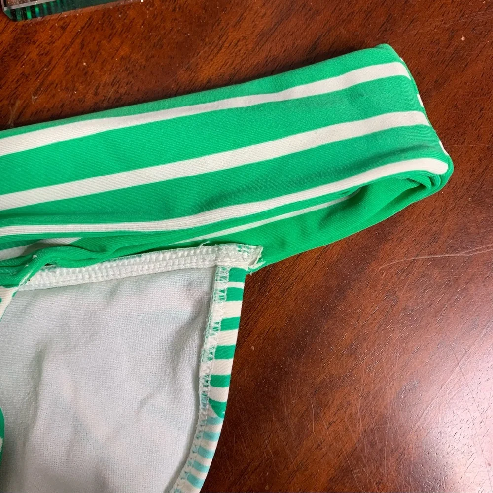 Rip Curl Striped Leaf Print Fold Down Bikini Bottoms